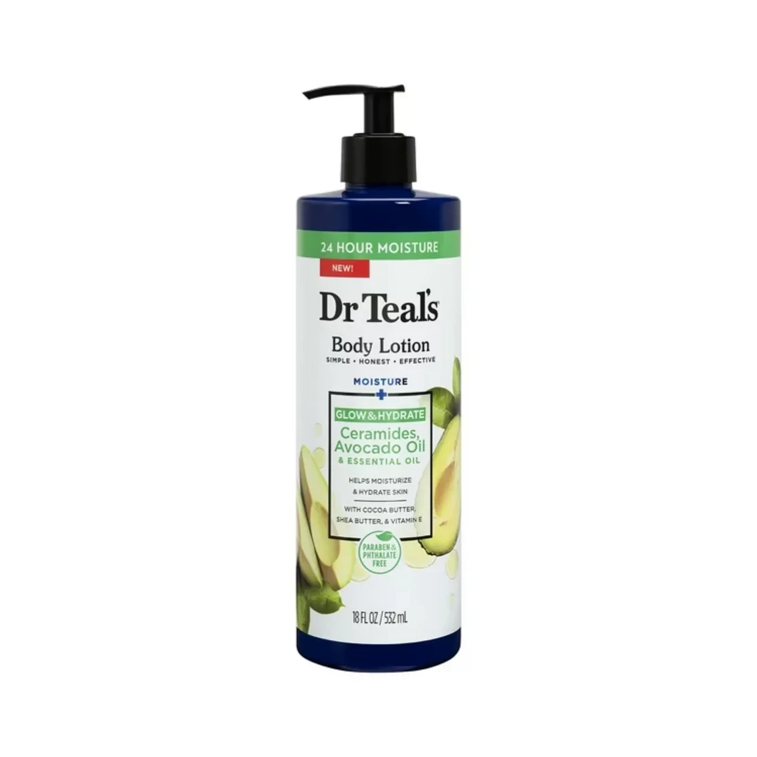 Dr Teal's Body Lotion, Glow & Hydrate Ceramides & Avocado Oil, 523ml-1