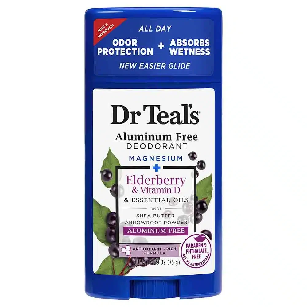 Dr Teal's Aluminum Free Deodorant, Elderberry & Vitamin D, 2.65 oz
