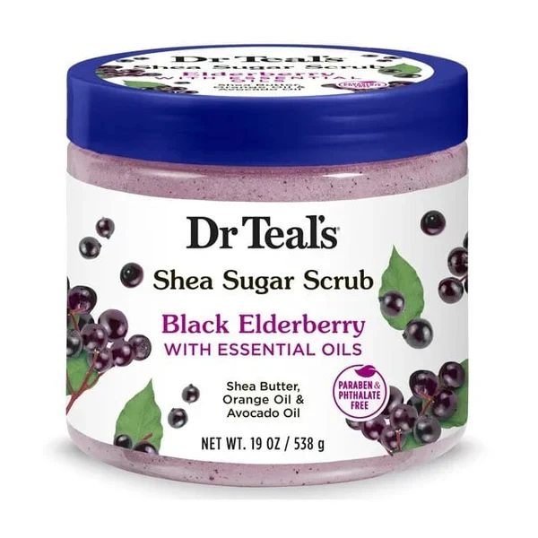 Dr Teal’s Shea Sugar Scrub with Black Elderberry & Essential Oils - 538G