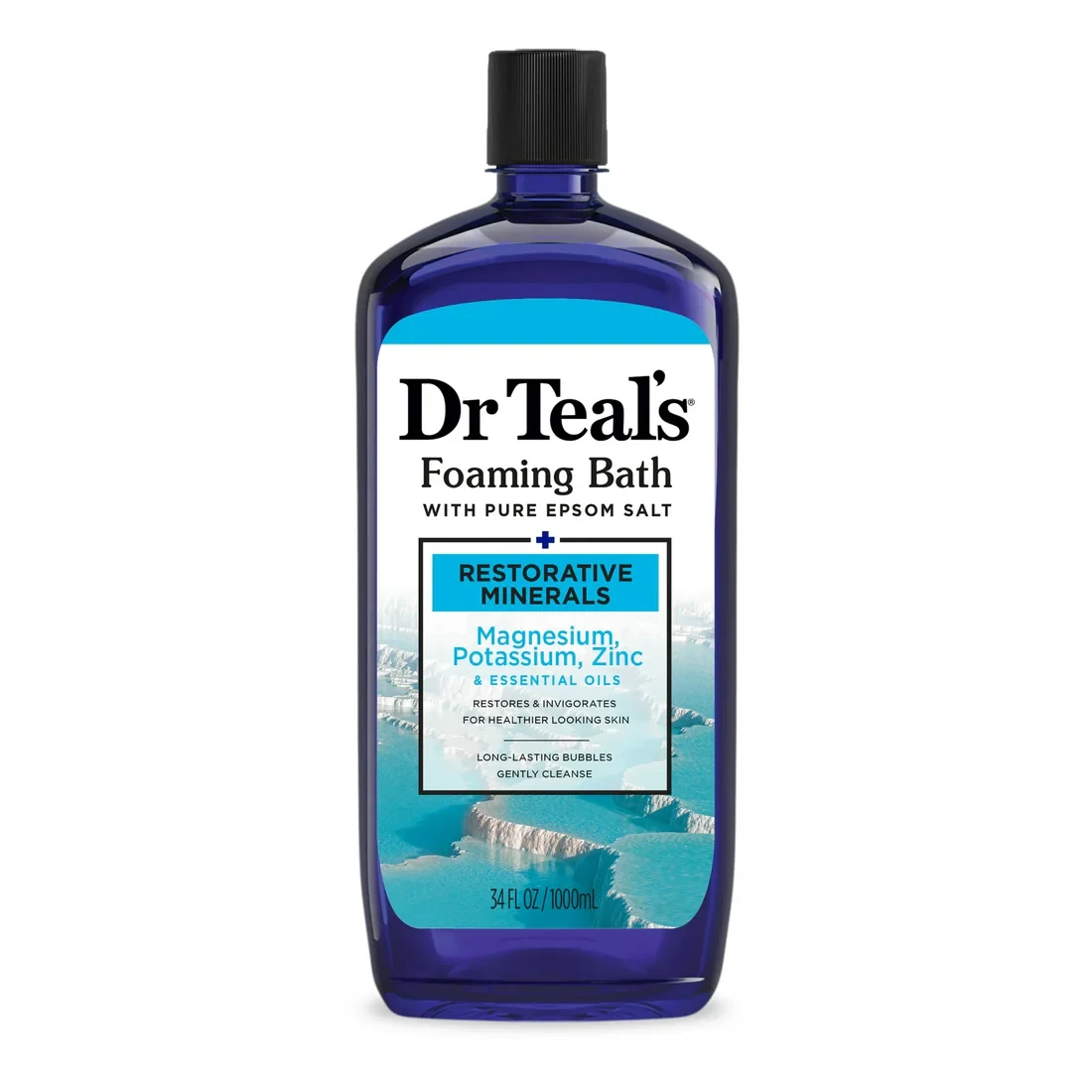 Dr Teal's Foaming Bath, Restorative Minerals with Magnesium, Potassium, and Zinc - 1000ml