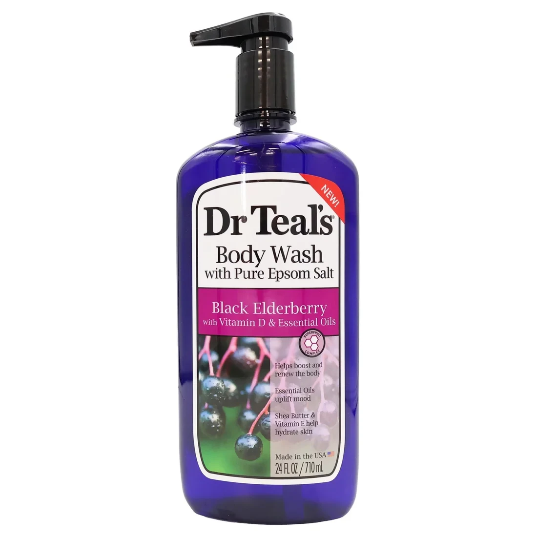 Dr Teal's Body Wash Black Elderberry with Vitamin D & Essential Oil - 240z